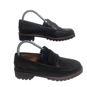 Madewell Corinne Lugsole Leather Loafer NA822 True Black Size 8.5 Preppy